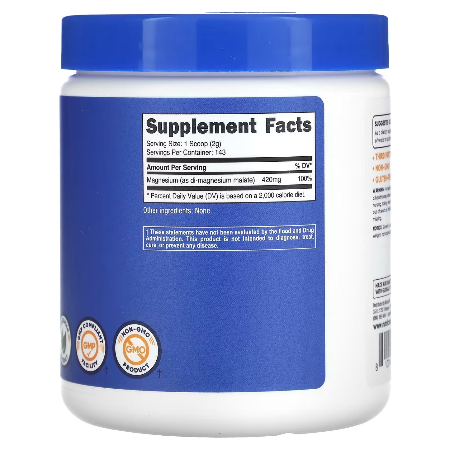 Nutricost, Magnesium Malate, Unflavored, 10.6 oz (300 g)