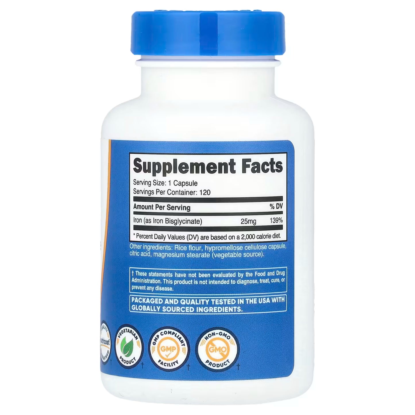 Nutricost, Iron, 25 mg , 120 Capsules