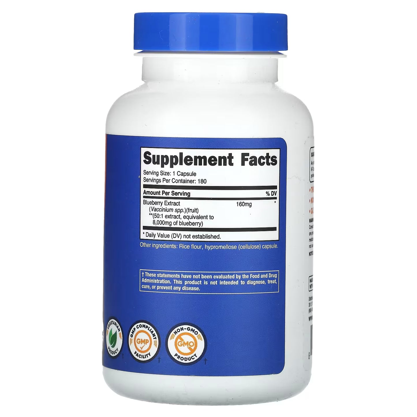 Nutricost, Blueberry Extract, 160 mg, 180 Capsules