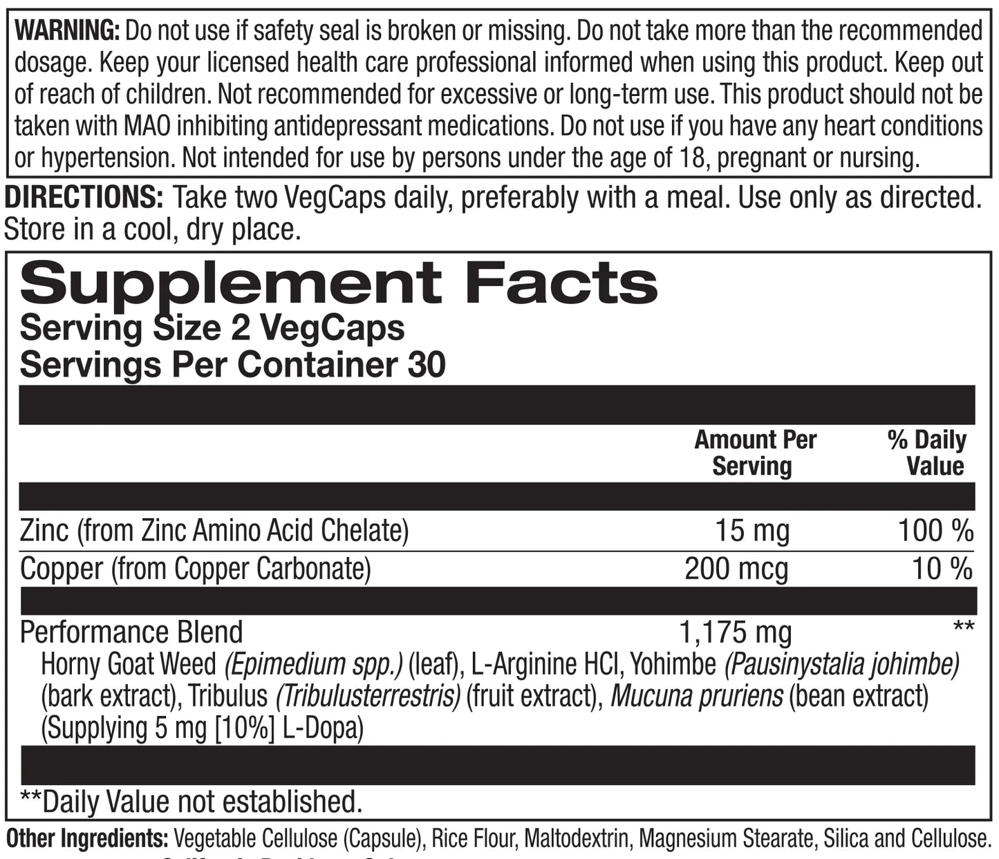 Action Labs Super Horny Goat Weed Veg Capsule 60 CT