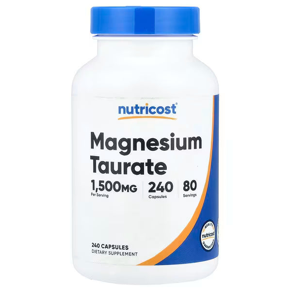 Nutricost, Magnesium Taurate, 240 Capsules (500 mg per Capsule)