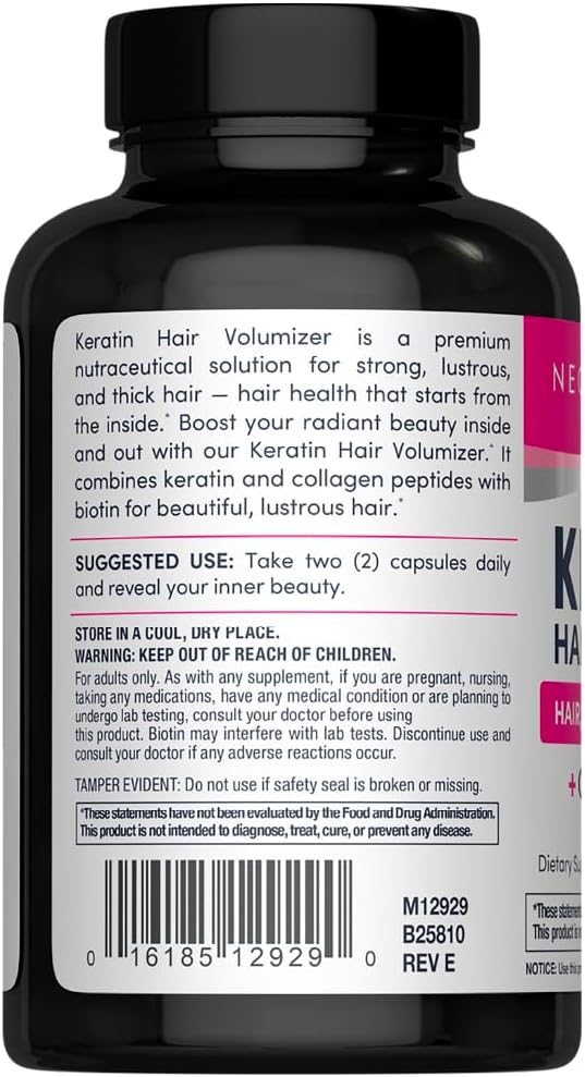 NeoCell Keratin Hair Volumizer | 60 Capsules | Hair, Skin & Nails Support