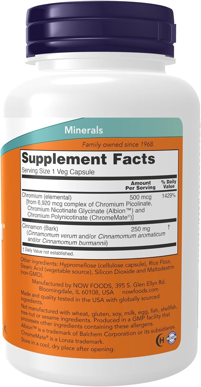 NOW Foods, Tri-Chromium, 500 mcg, 180 Veg Capsules