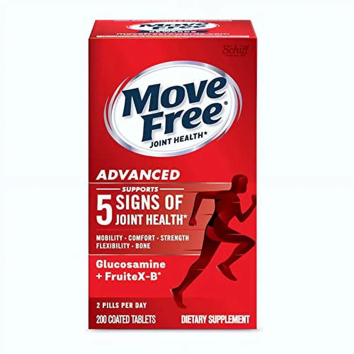 Move Free Advanced Joint Supplement, Glucosamine & FruiteX-B, 200 Tablets