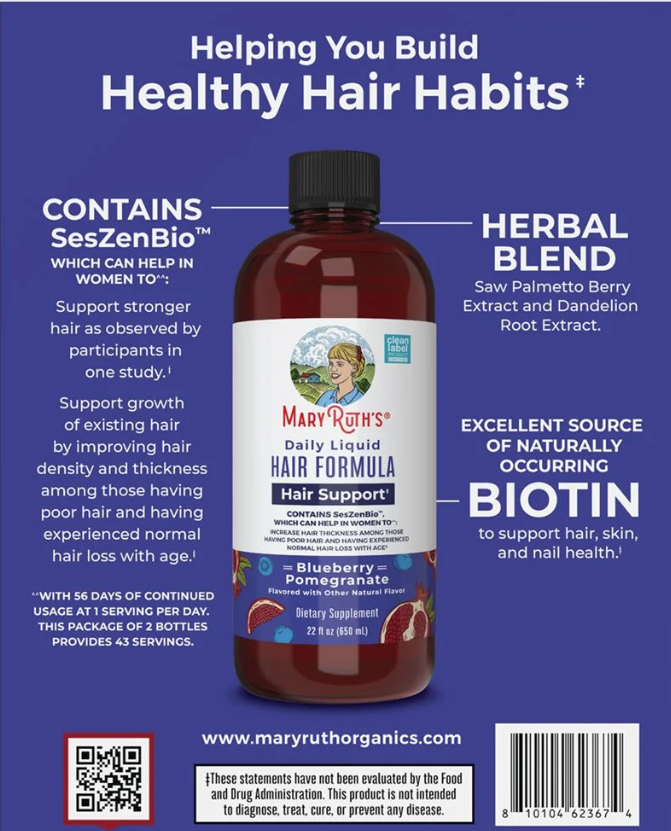 MaryRuth's Daily Liquid Hair Formula 22 fl. oz, 2 pk