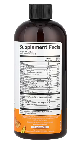 MaryRuth's, Liquid Morning Multivitamin + Hair Growth, Peach Mango, 15.22 fl oz (450 ml)