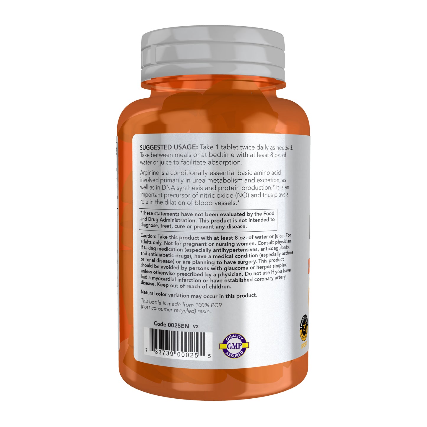 NOW Sports Nutrition, L-Arginine Double Strength 1000mg, Nitric Oxide Precursor, Amino Acids, 60 Tablets