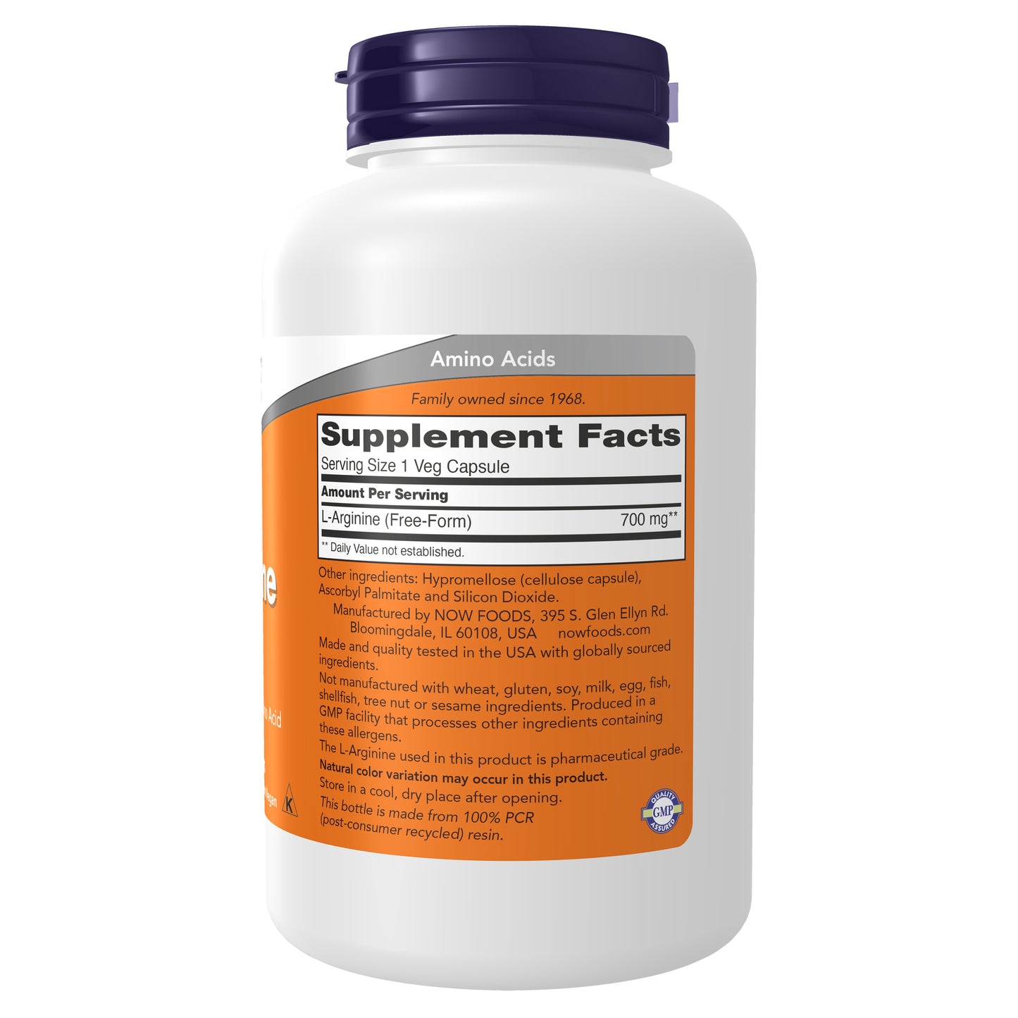 NOW Supplements, L-Arginine 700 mg, Nitric Oxide Precursor*, Amino Acid, 180 Veg Capsules