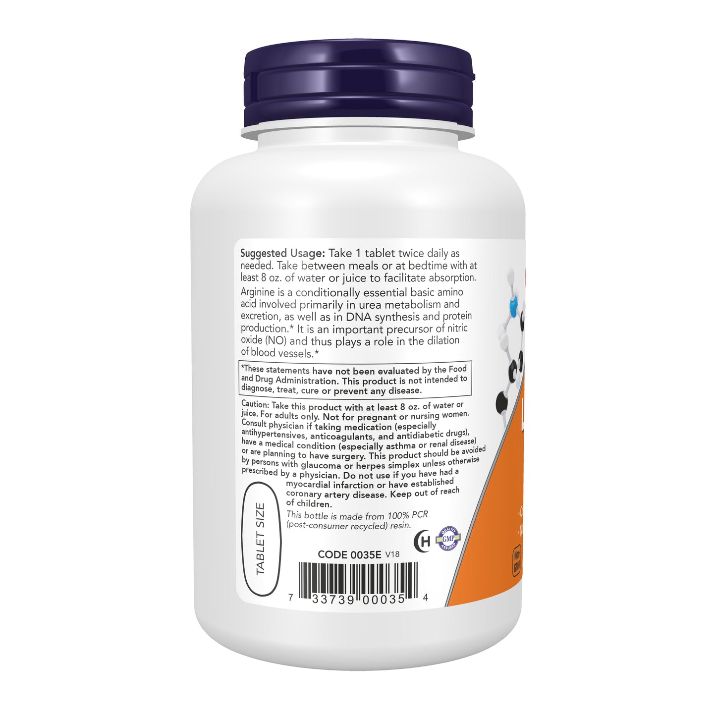 NOW Supplements, L-Arginine 1,000 mg, Nitric Oxide Precursor*, Amino Acid, 120 Tablets