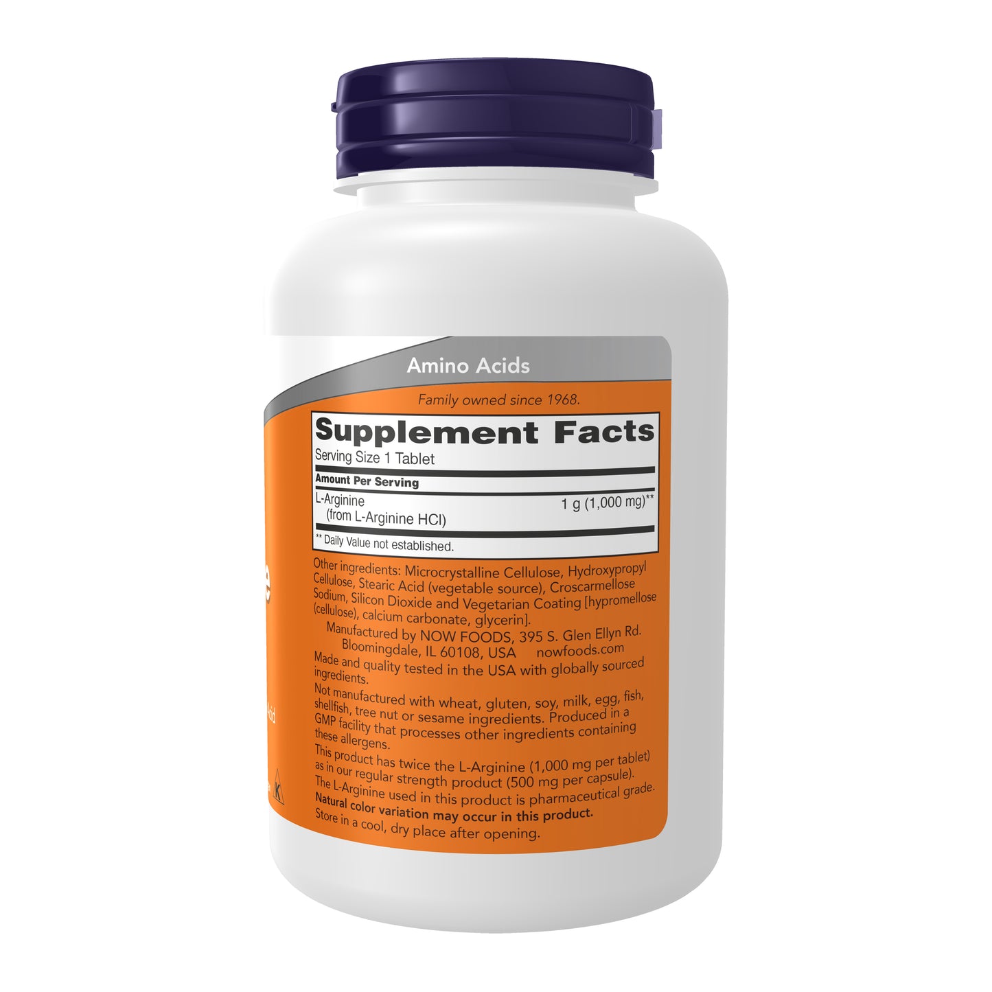 NOW Supplements, L-Arginine 1,000 mg, Nitric Oxide Precursor*, Amino Acid, 120 Tablets