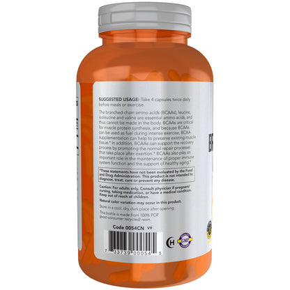 NOW Sports Nutrition, Branched Chain Amino Acids, With Leucine, Isoleucine and Valine, 240 Veg Capsules