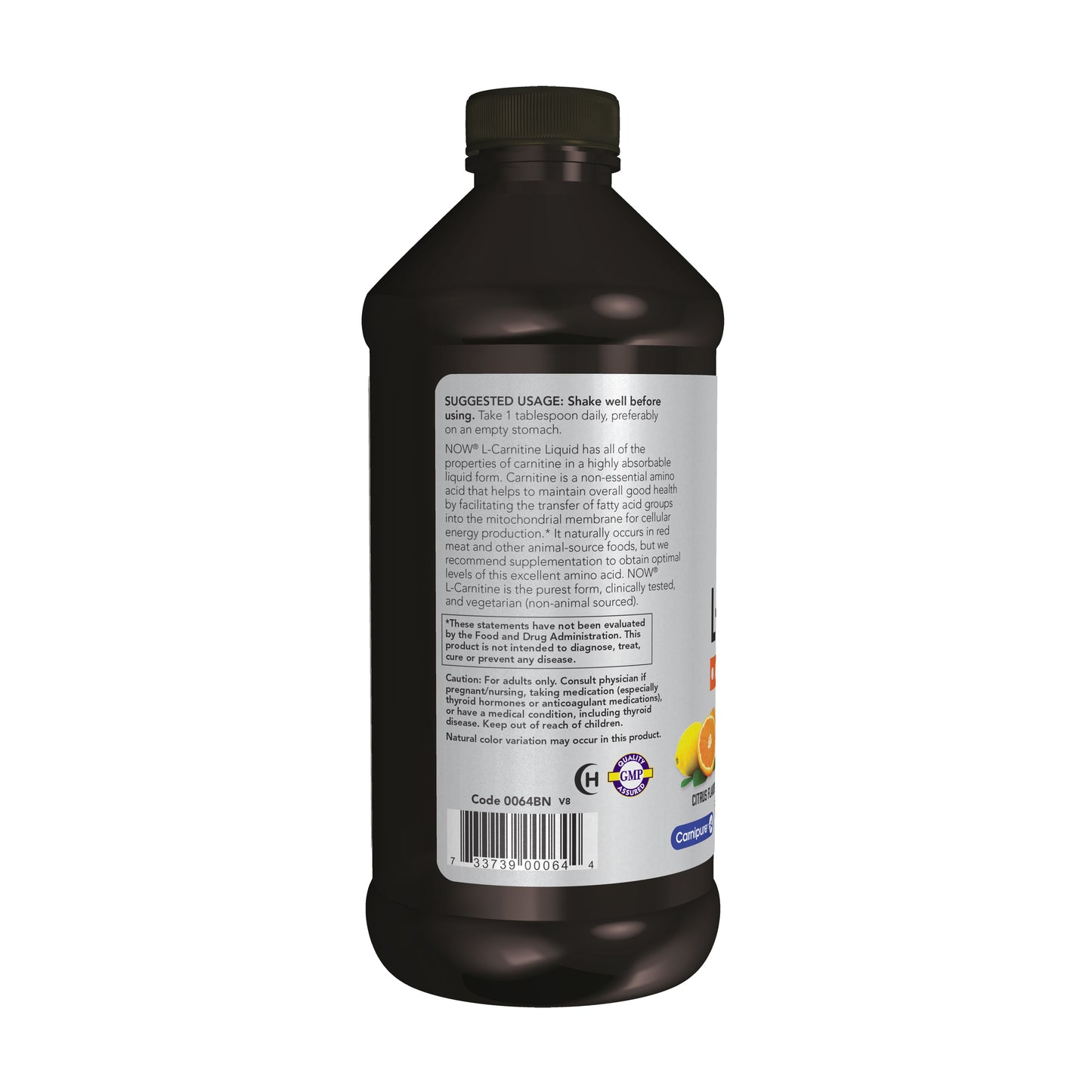 NOW Sports Nutrition, L-Carnitine Liquid, Triple Strength 3000 mg, Citrus, 16-Ounce