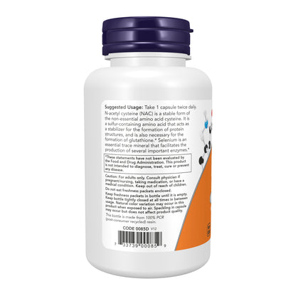 NOW Supplements, NAC (N-Acetyl Cysteine) 600 mg with Selenium 100 Capsules