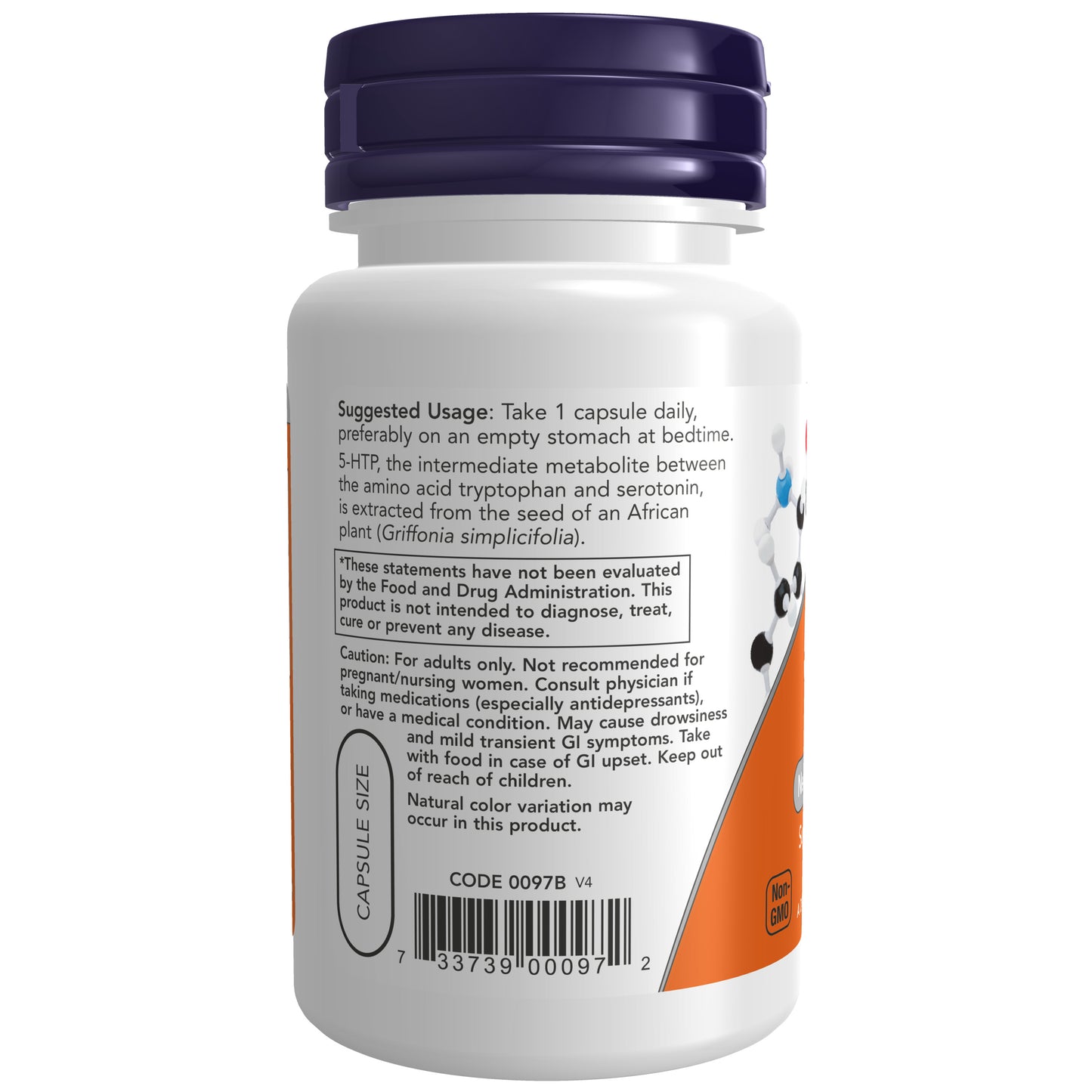 NOW Supplements, 5-HTP (5-hydroxytryptophan) 50 mg, Neurotransmitter Support*, 30 Veg Capsules