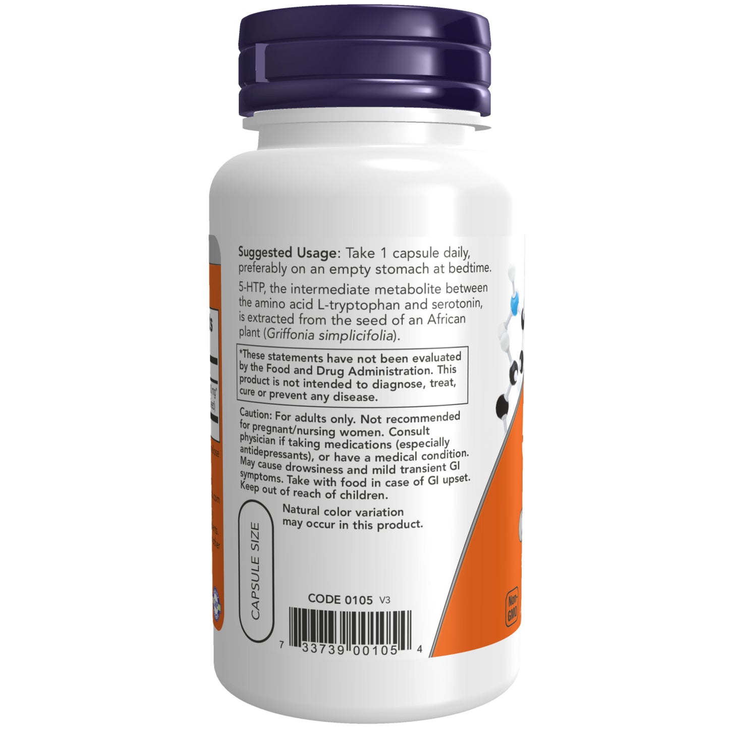NOW Supplements, 5-HTP (5-hydroxytryptophan) 100 mg, Neurotransmitter Support*, 60 Veg Capsules