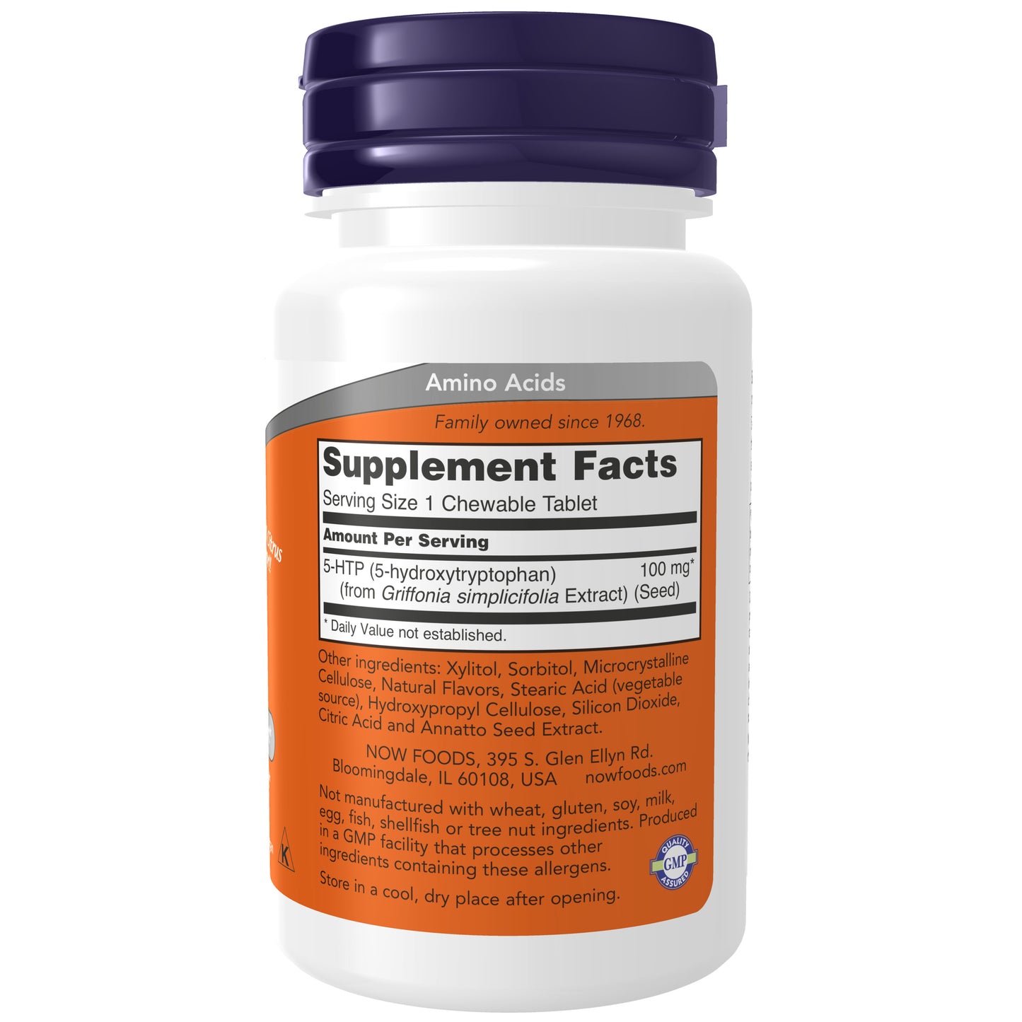 NOW Supplements, 5-HTP (5-hydroxytryptophan) 100 mg, Neurotransmitter Support*, 90 Chewables