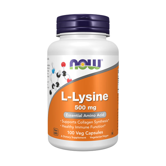 NOW Supplements, L-Lysine (L-Lysine Hydrochloride) 500 mg, Amino Acid, 100 Veg Capsules