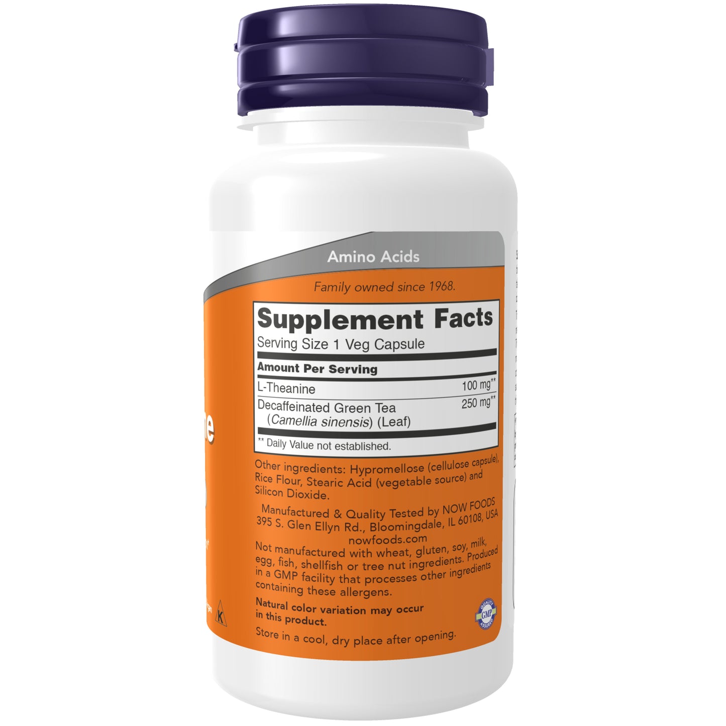 NOW Supplements, L-Theanine 100 mg with Decaf Green Tea, Stress Management*, 90 Veg Capsules