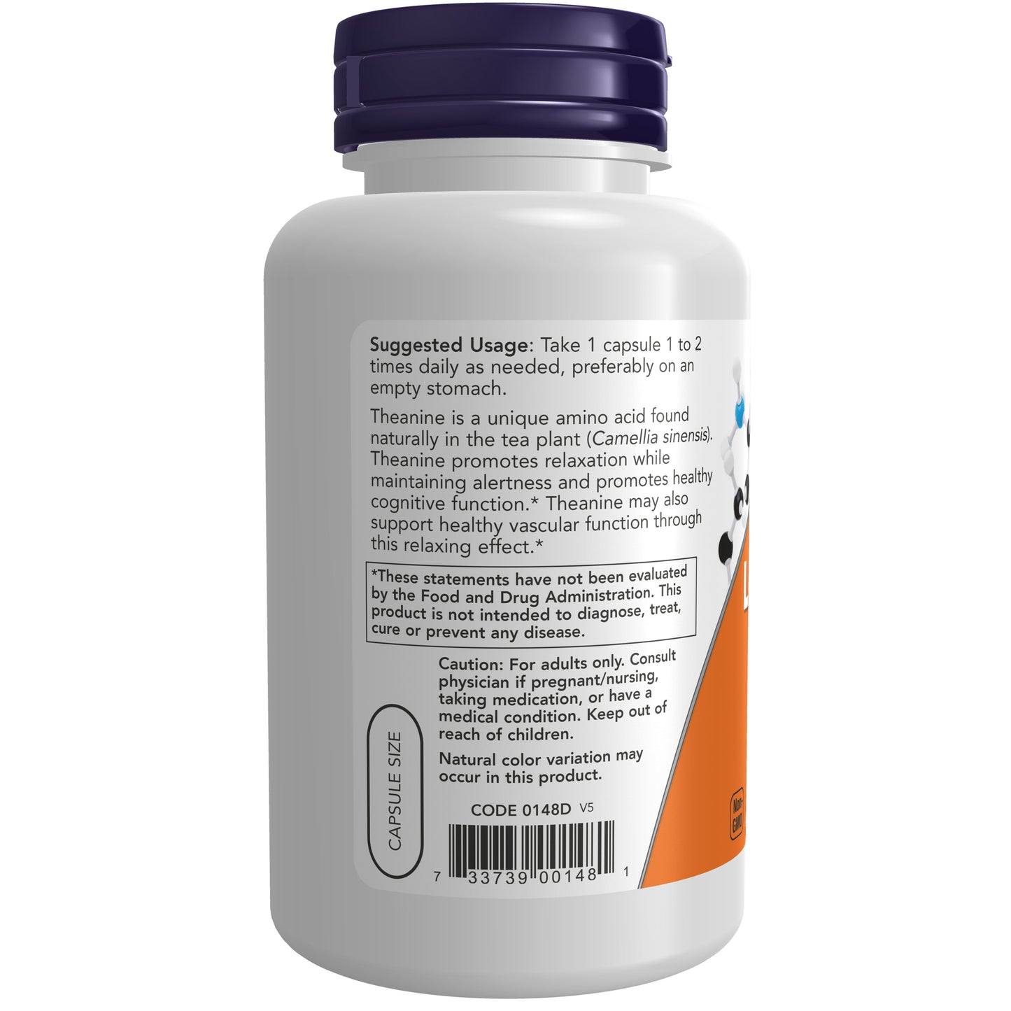 NOW Supplements, L-Theanine 200 mg with Inositol, Stress Management*, 120 Veg Capsules