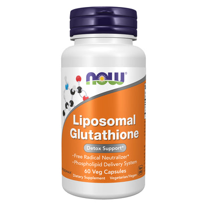 NOW Supplements Liposomal Glutathione, 500 mg, 60 Vegan Capsules