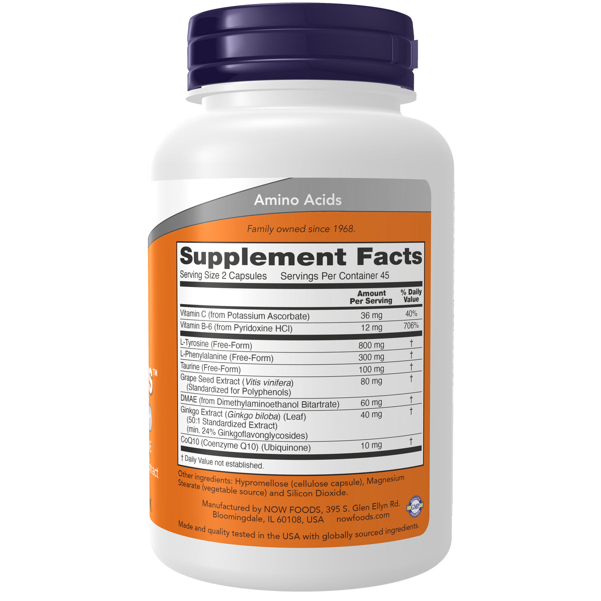 NOW Supplements, True Focus, with Amino Acids, DMAE + CoQ10, 90 Veg Caps