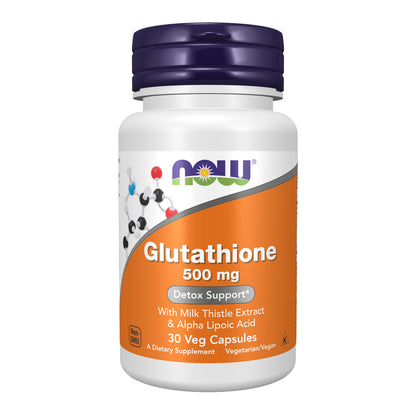 NOW Supplements, Glutathione 500 mg, Detoxification Support*, 30 Veg Caps