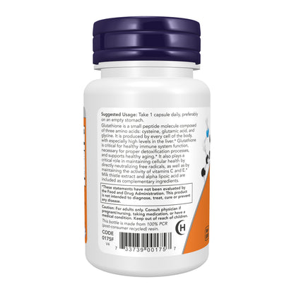 NOW Supplements, Glutathione 500 mg, Detoxification Support*, 30 Veg Caps