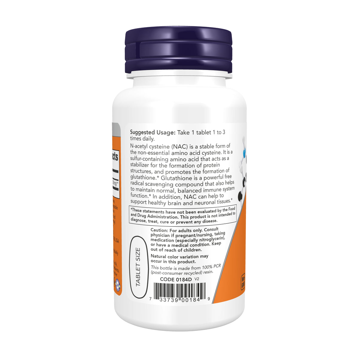 NOW Supplements, NAC 1,000 mg, Free Radical Protection*, 60 Tablets