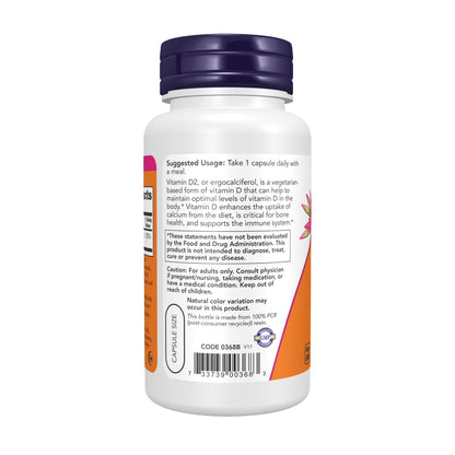 NOW Supplements, Vitamin D 1,000 IU Dry, High Potency, Strong Bones*, Structural Support*, 120 Veg Capsules