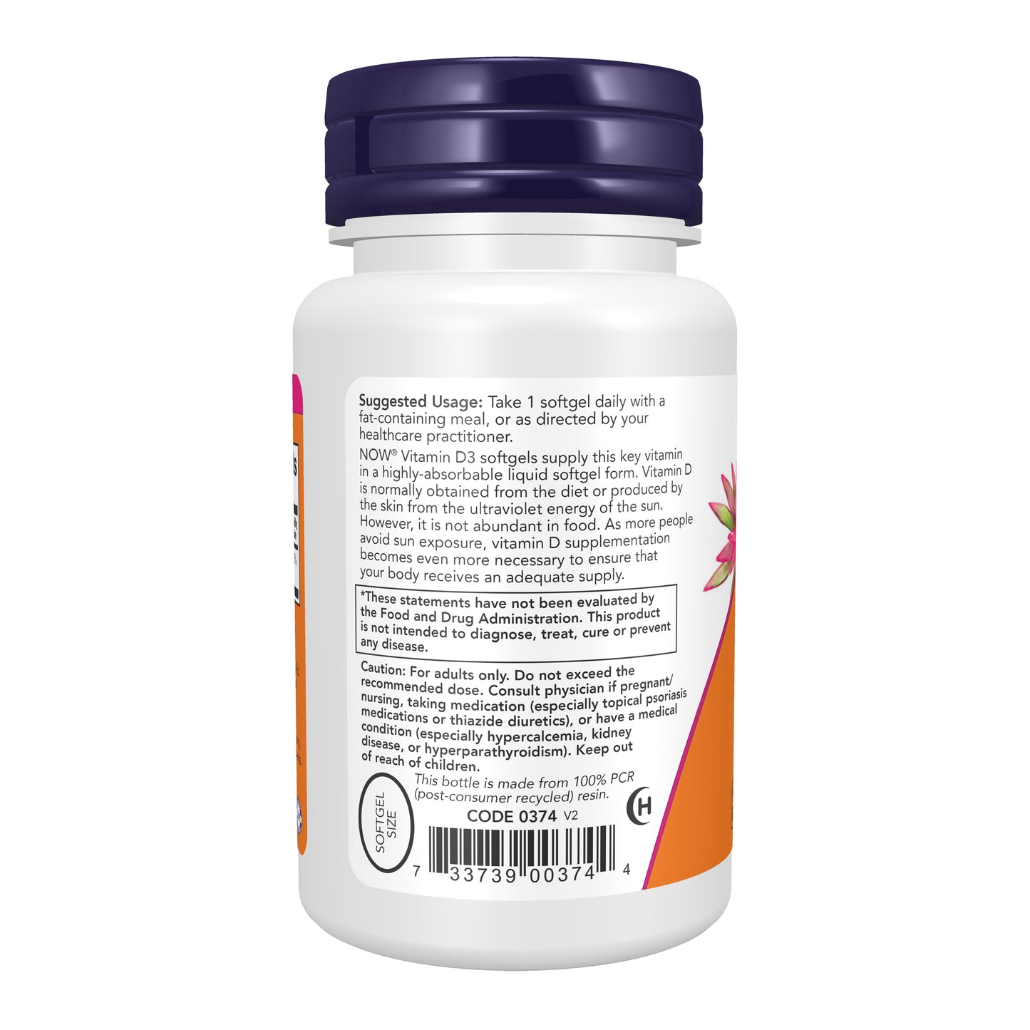 NOW Supplements, Vitamin D3 5,000 IU, High Potency, Structural Support*, 30 Softgels