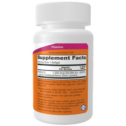 Now Supplements, Vitamin D-3, High Potency, 10,000 IU, 30 Softgels