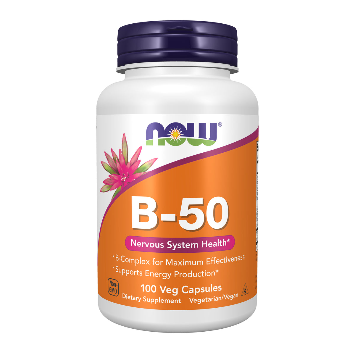 NOW Supplements, Vitamin B-50 mg, Nervous System Health*, 100 Veg Caps