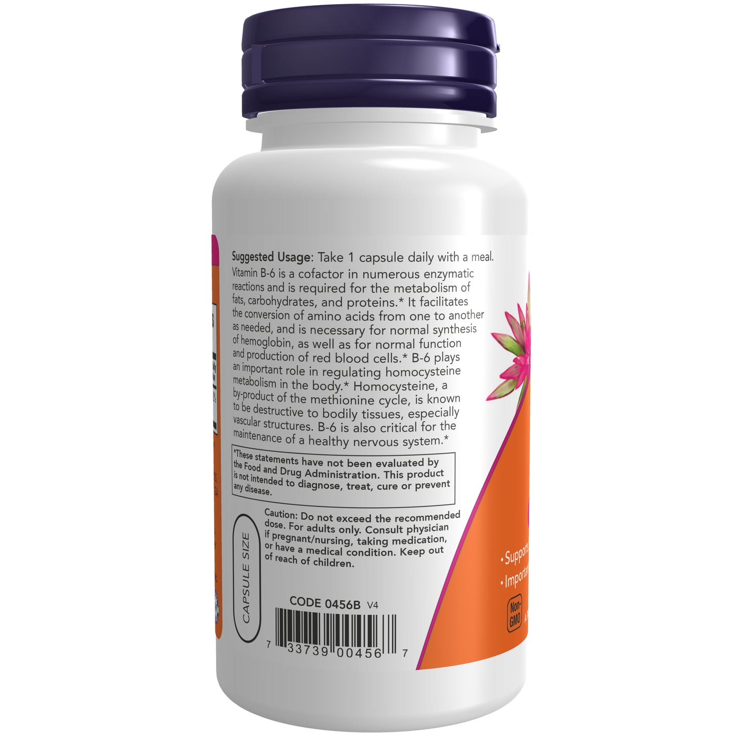 NOW Supplements, Vitamin B-6 (Pyridoxine HCl) 100 mg, Cardiovascular Health*, 100 Veg Capsules
