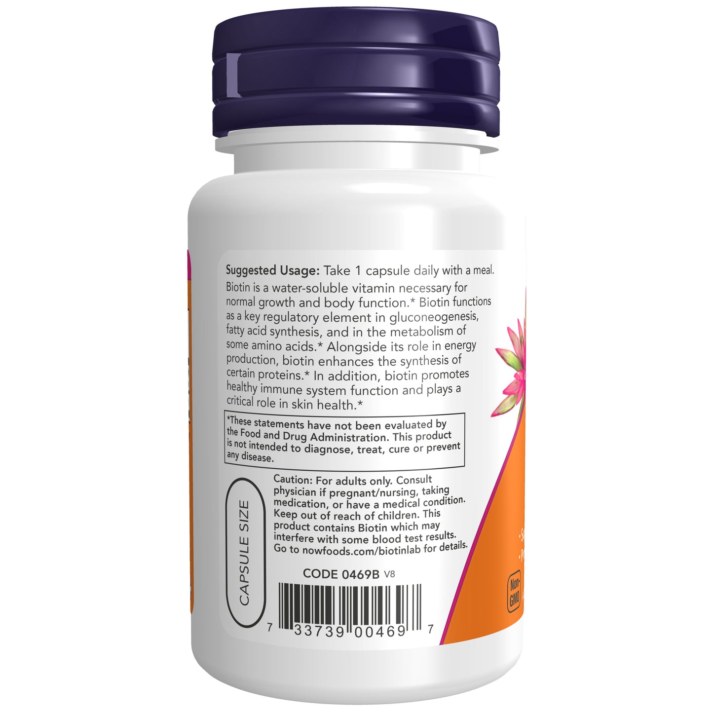 NOW Supplements, Biotin 1,000 mcg, Amino Acid Metabolism*, Energy Production*, 100 Capsules