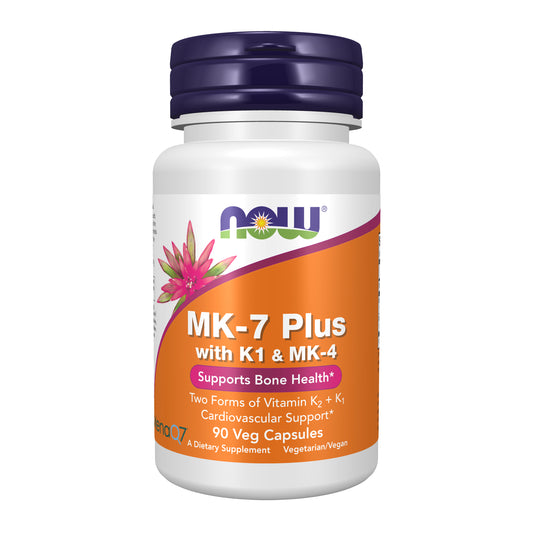 NOW Supplements, MK-7 Plus with K1 & MK-4, Supports Bone Health*, 90 Veg Capsules