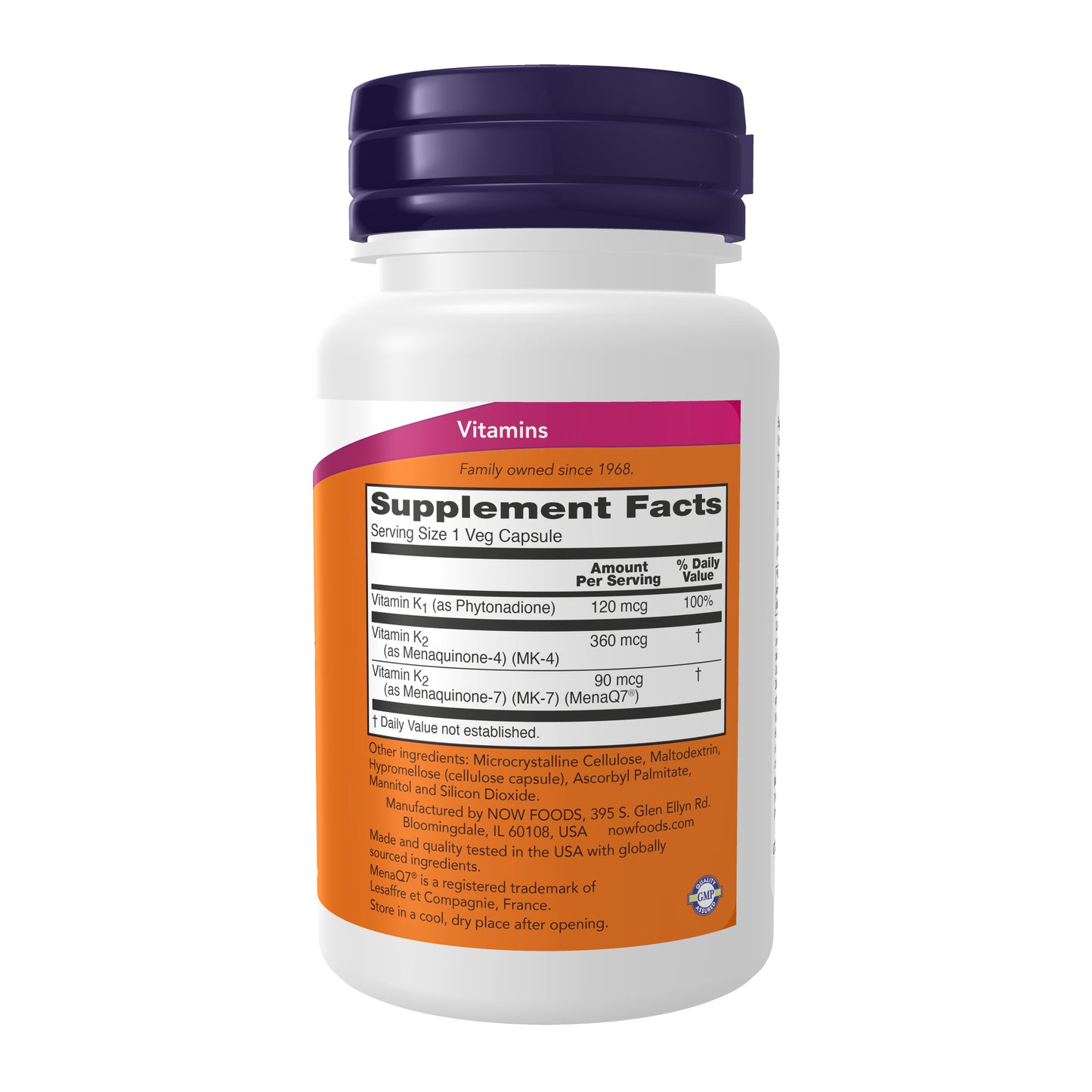 NOW Supplements, MK-7 Plus with K1 & MK-4, Supports Bone Health*, 90 Veg Capsules