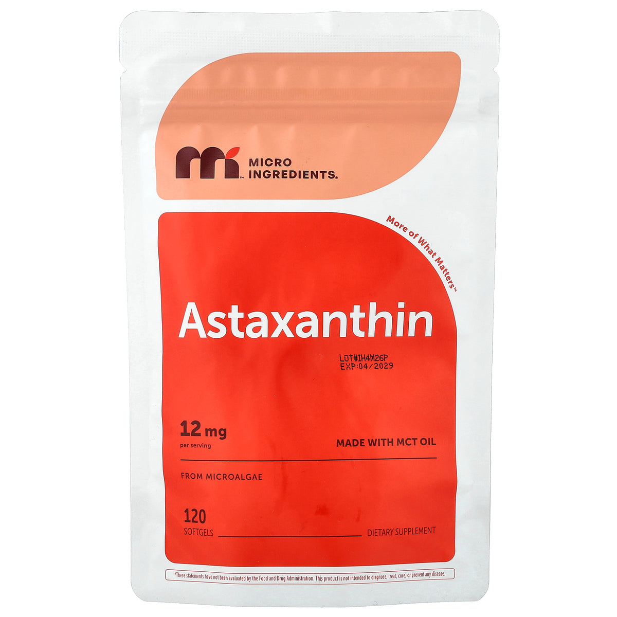 Micro Ingredients, Astaxanthin , 12 mg, 120 Softgels
