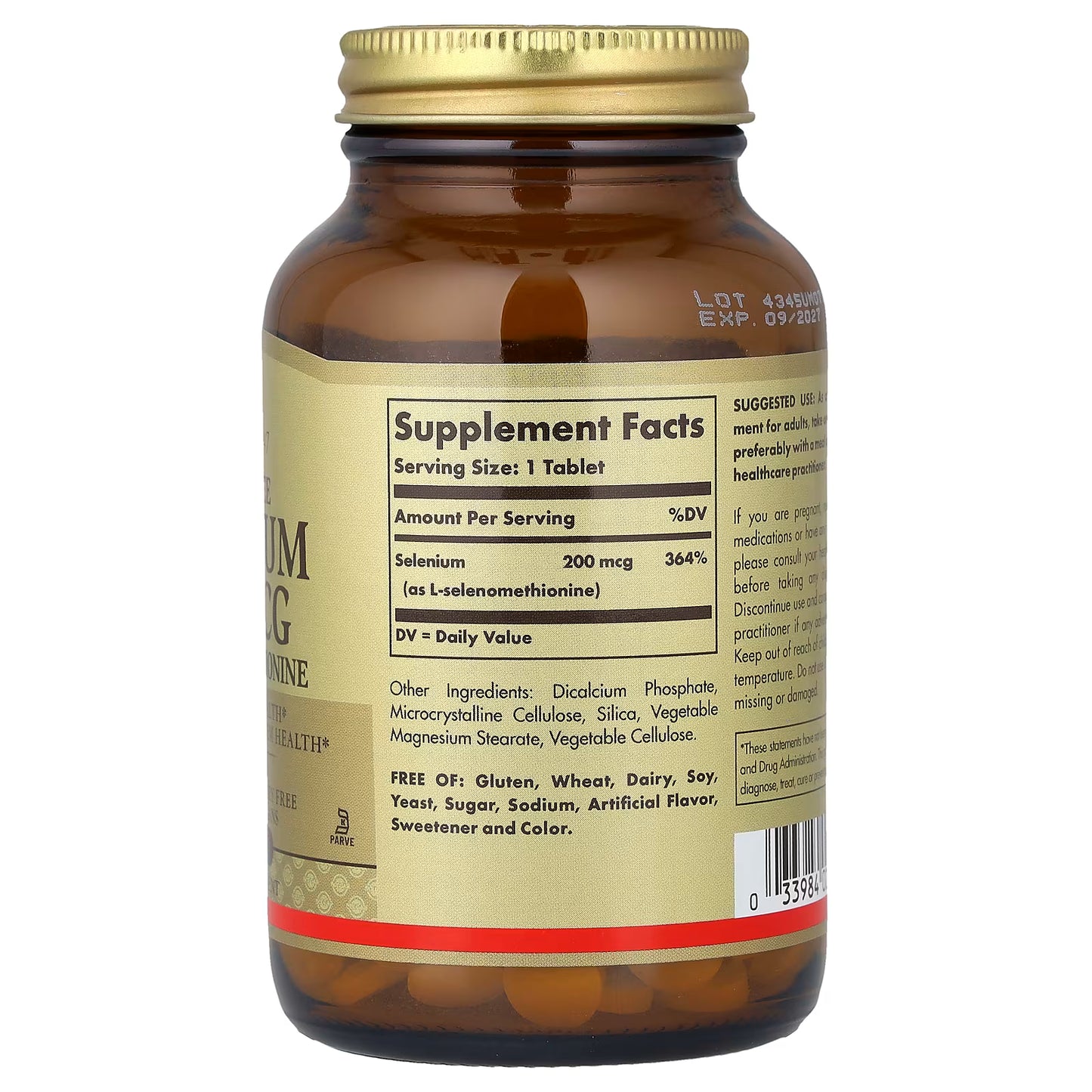 Solgar, Selenium, Yeast-Free, 200 mcg, 250 Tablets