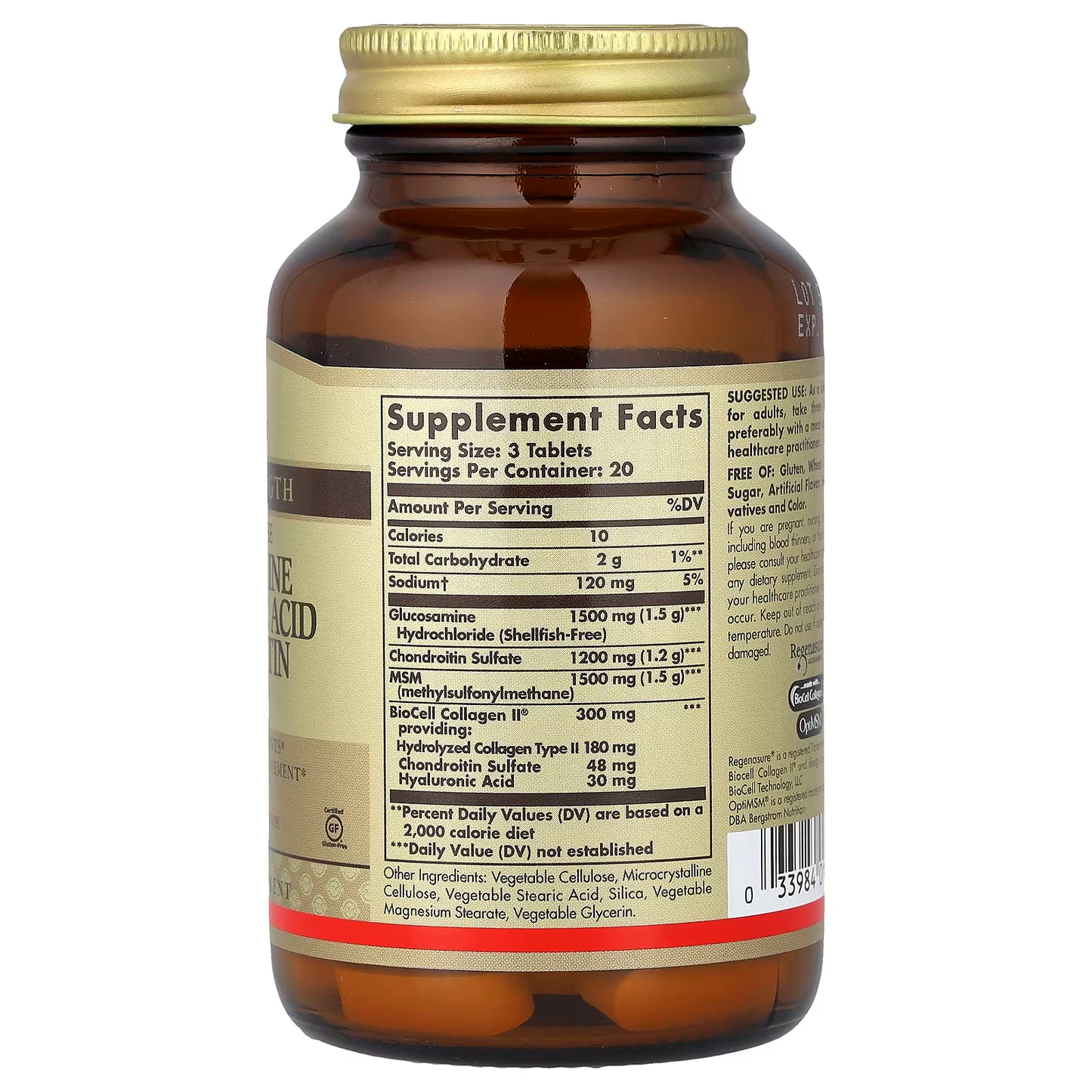 Solgar, Glucosamine Hyaluronic Acid Chondroitin MSM, 60 Tablets