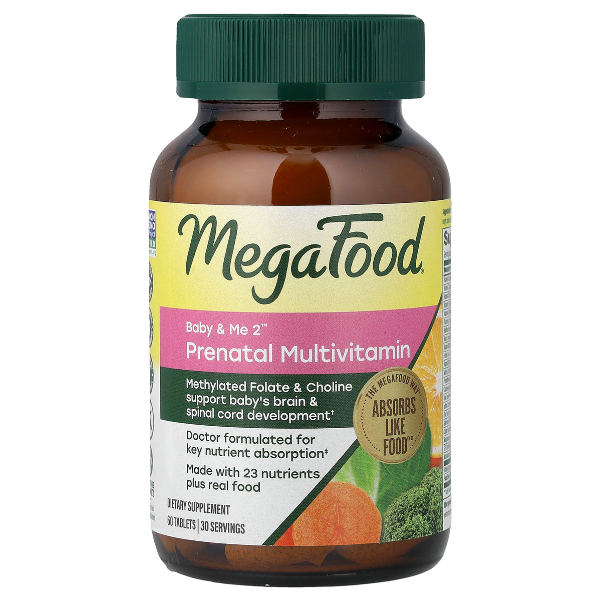 MegaFood, Baby & Me 2™, Prenatal Multivitamin, 60 Tablets
