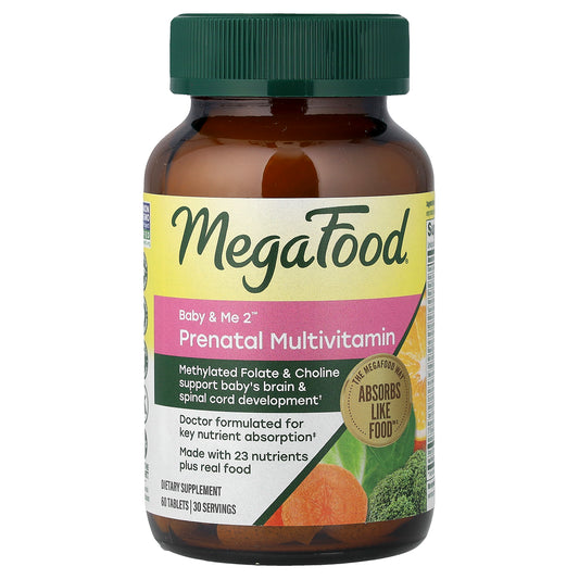 MegaFood, Baby & Me 2™, Prenatal Multivitamin, 60 Tablets