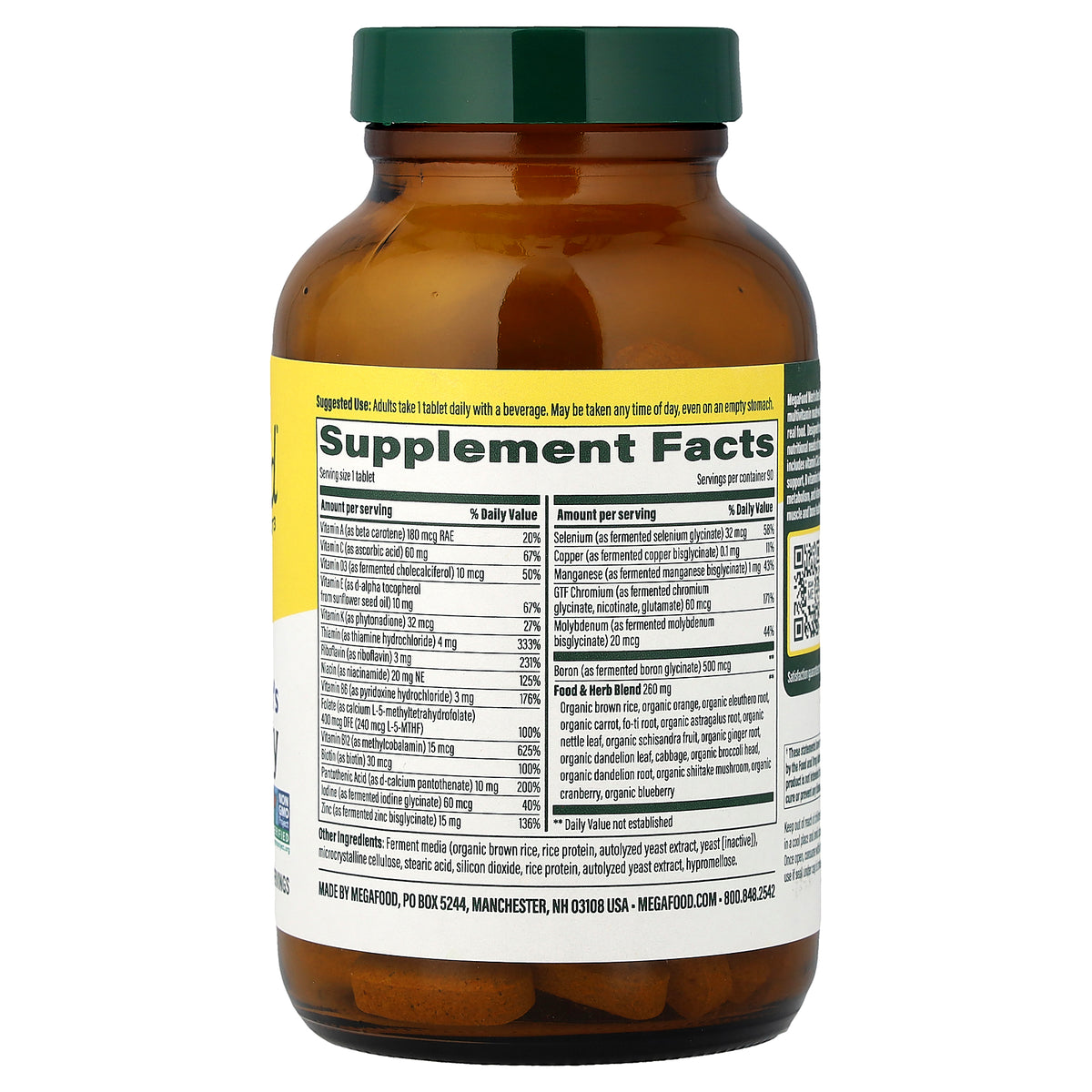 MegaFood, Men's One Daily Multivitamin, 90 Tablets