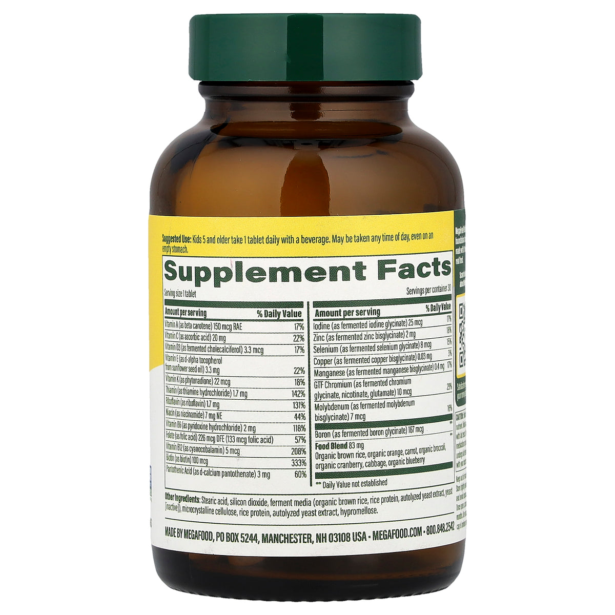 MegaFood, Kids One Daily Multivitamin, 30 Mini Tablets