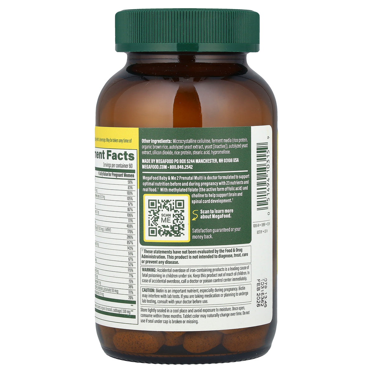 MegaFood, Baby & Me 2™, Prenatal Multi, 120 Tablets