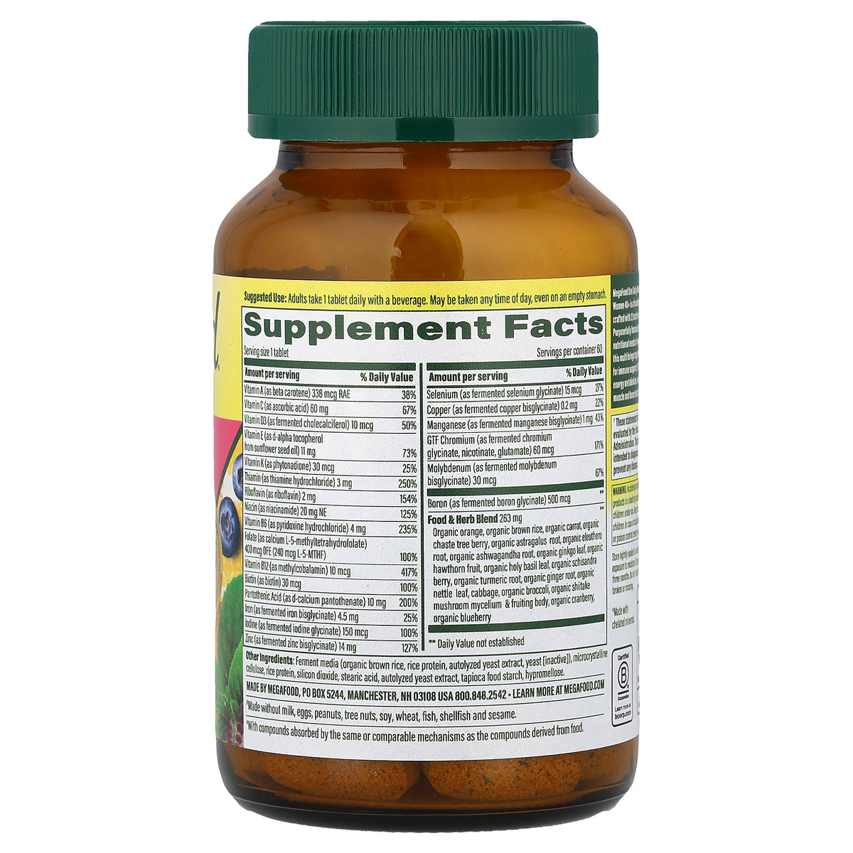 MegaFood, One Daily Multivitamin, For Women 40+, 60 Tablets