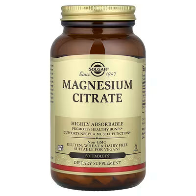 Solgar, Magnesium Citrate, 60 Tablets (200 mg per Tablet)