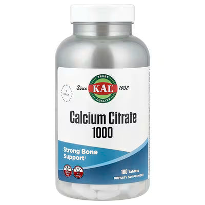 KAL, Calcium Citrate 1000, 180 Tablets (333 mg per Tablet)