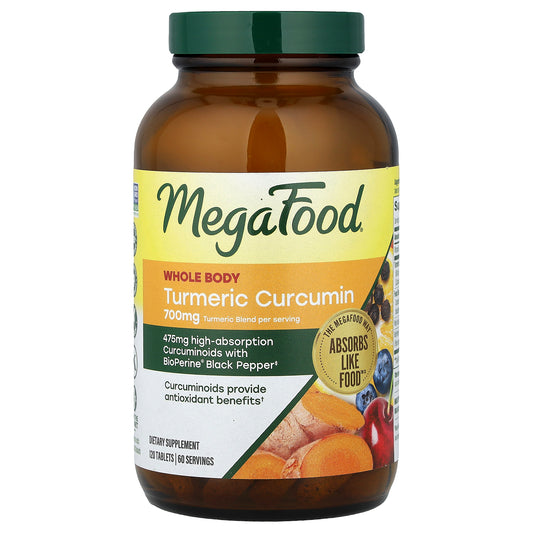 MegaFood, Turmeric Curcumin, Whole Body, 120 Tablets