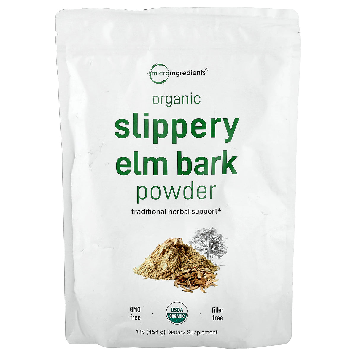 Micro Ingredients, Organic Slippery Elm Bark Powder , 1 lb (454 g)