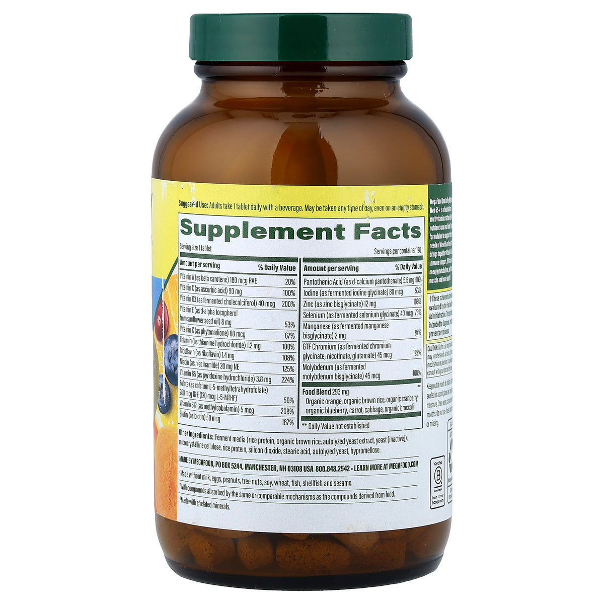 MegaFood, One Daily Multivitamin, Men 55+, 120 Tablets
